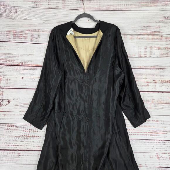 COS Black Satin Midi Turtleneck Dress Sz 12 Relaxed Fit Modern Luxury Minimalist - Picture 9 of 16